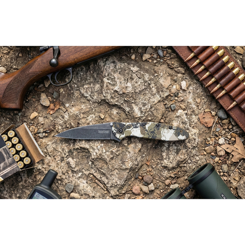 Полуавтоматический нож Kershaw Leek Kings Camo, сталь 14C28N, 1660KC