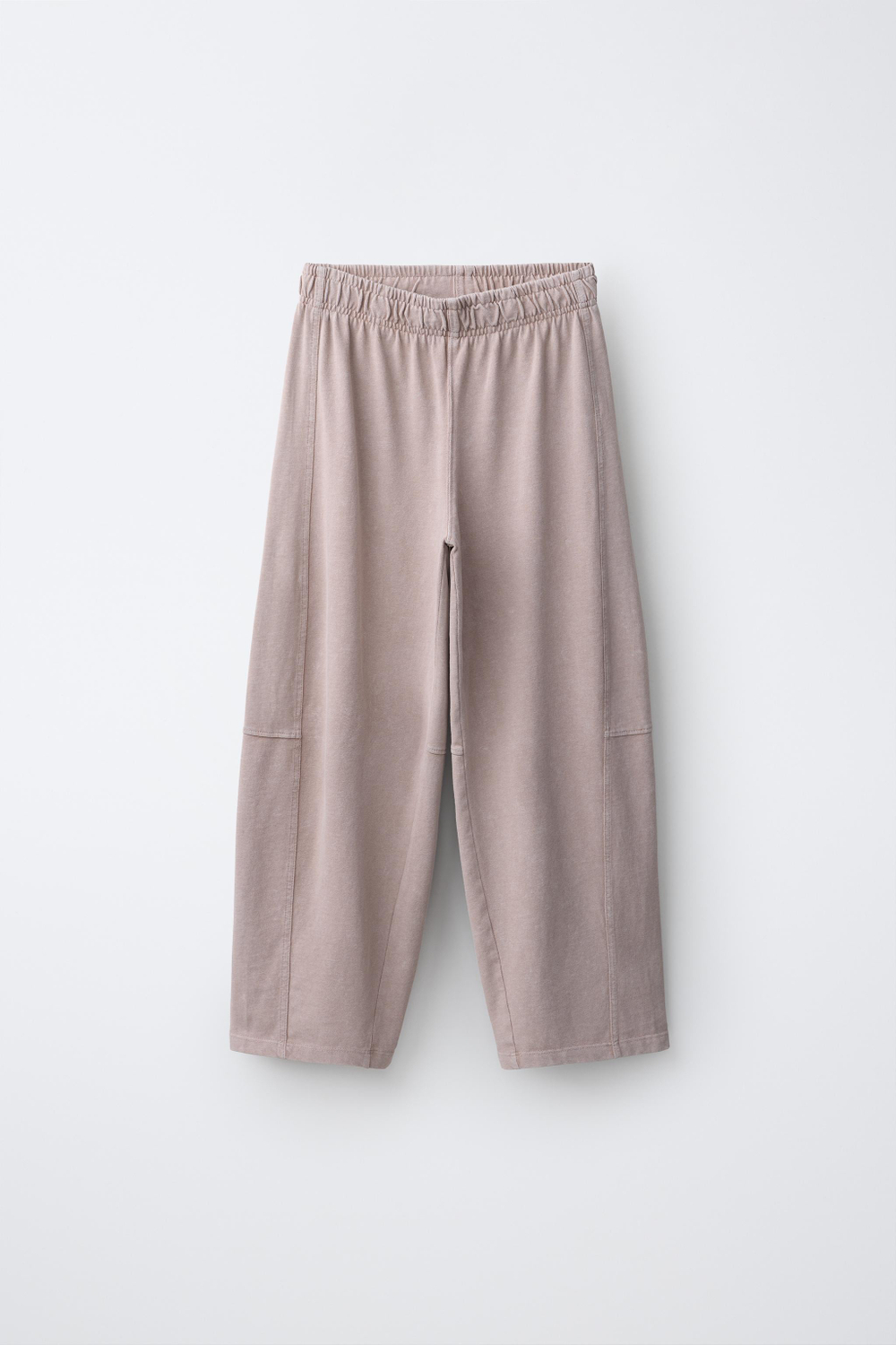 ZARA КОМПЛЕКТ ИЗ ФУТБОЛКИ И БРЮКОВ-БАЛЛОНОВ, ЛИНЯЛЫЙ РОЗОВЫЙ