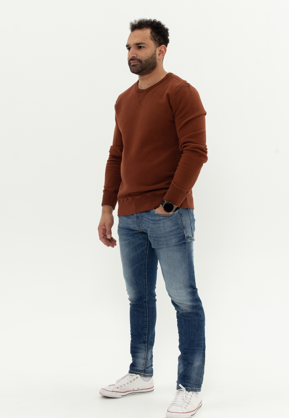 Свитшот Bowery NYC однотонный Fleece Bombay Brown