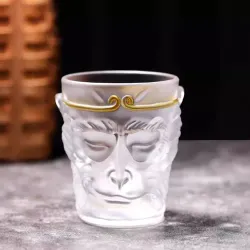 Чашка 240 мл чайно-кофейная без ручки матовая декор Monkey King Barista d 7,3 см h9 см Barbossa [1]