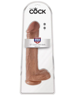 Фаллоимитатор-гигант на присоске загорелый King Cock 13 Cock with Balls (Цвет: телесный)