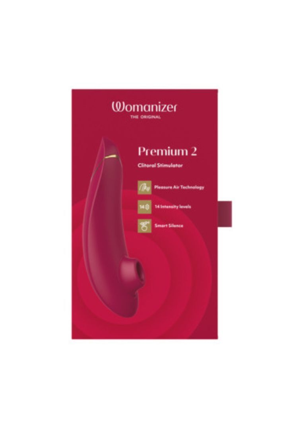 Womanizer Premium 2 - Бесконтактный клиторальный стимулятор, бордовый