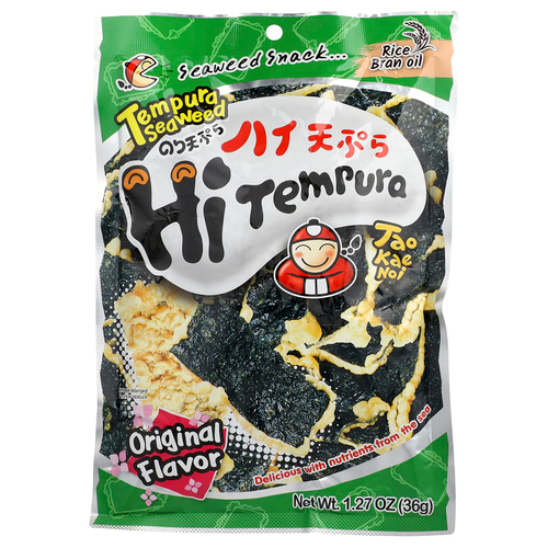 Tao Kae Noi, HiTemura Seaweed Snack, оригинальный вкус, 36 г (1,27 унции)
