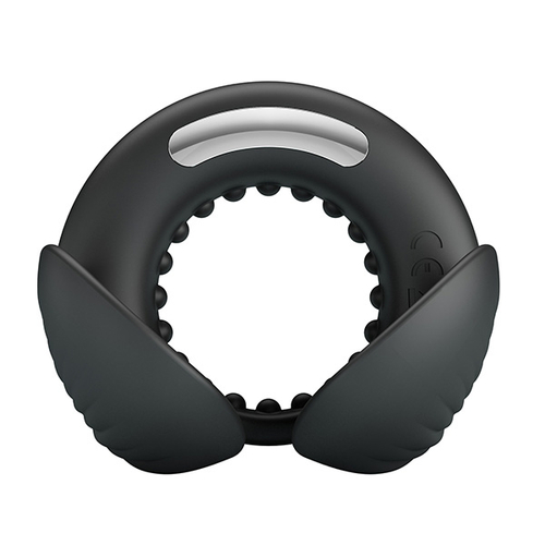 Черное эрекционное виброкольцо Pretty Love Quentin Vibrating Silicone Cock Ring BI-210312Z