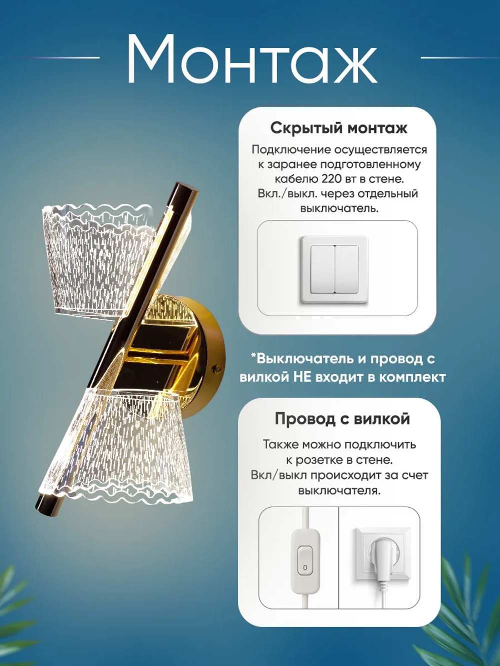 Светильник настенный лофт бра светодиодный