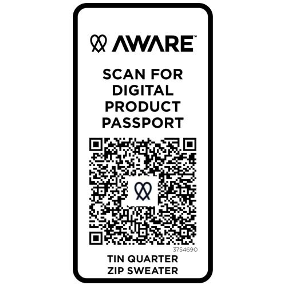 Tin унисекс-свитер с молнией на четверть из переработанных материалов Aware™ плотностью 280 г/м²