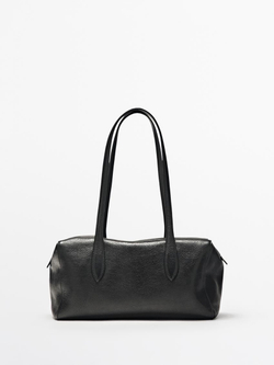 Massimo Dutti Сумка-мессенджер West из кожи наппа, черный