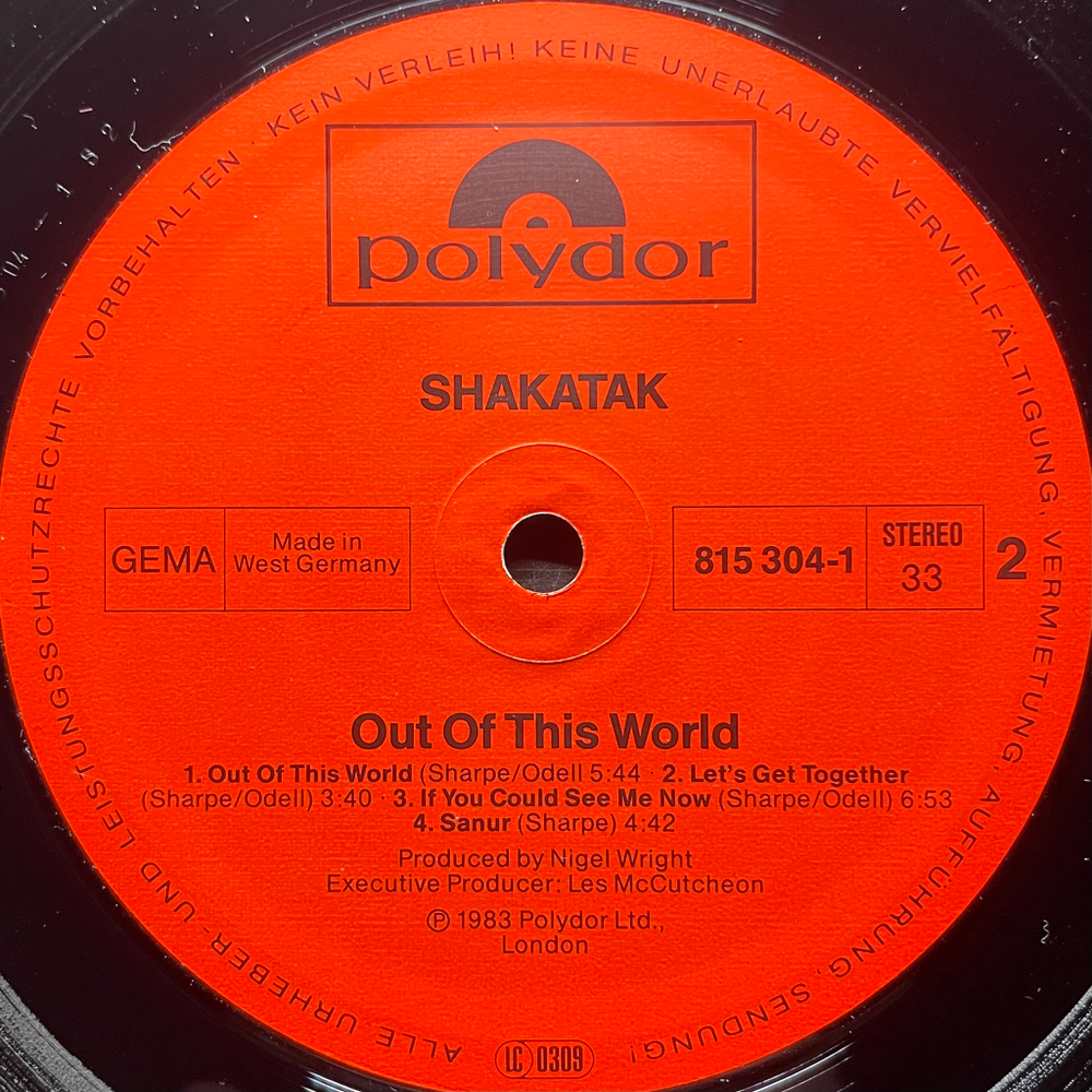 Shakatak - Out Of This World (Германия 1983г.)