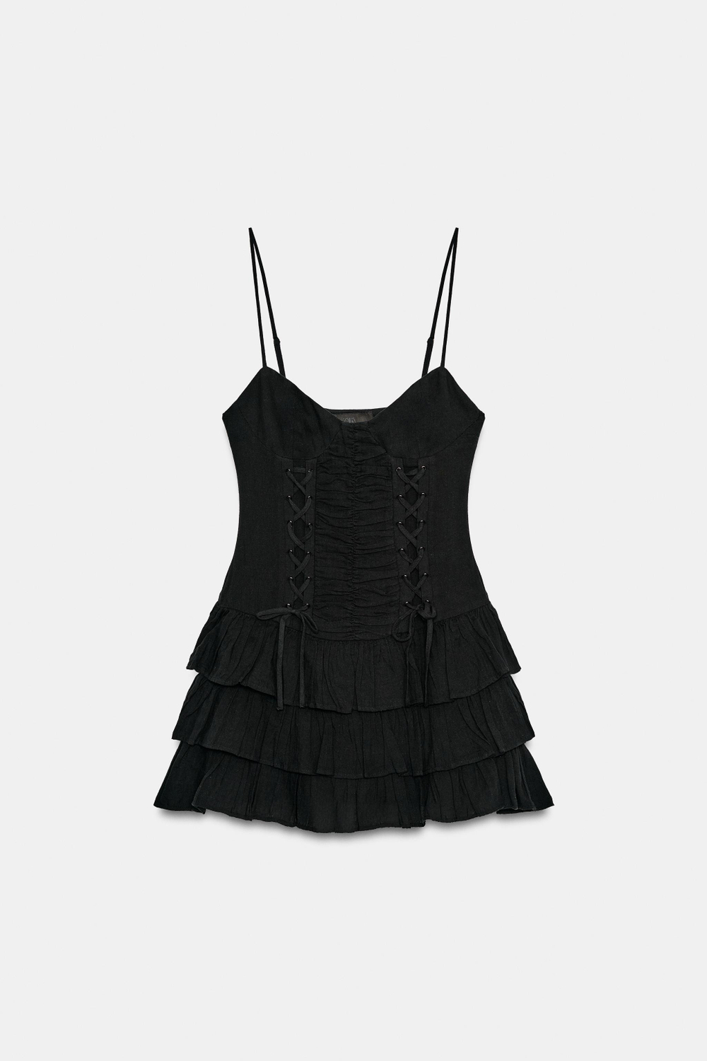 МИНИ-ПЛАТЬЕ С ВОЛАНАМИ И ЗАВЯЗКАМИ — ZARA