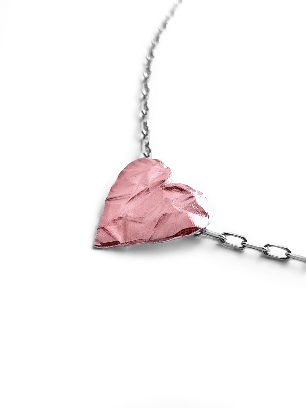 Колье-сердце Фолио, розовая позолота / Folio pink