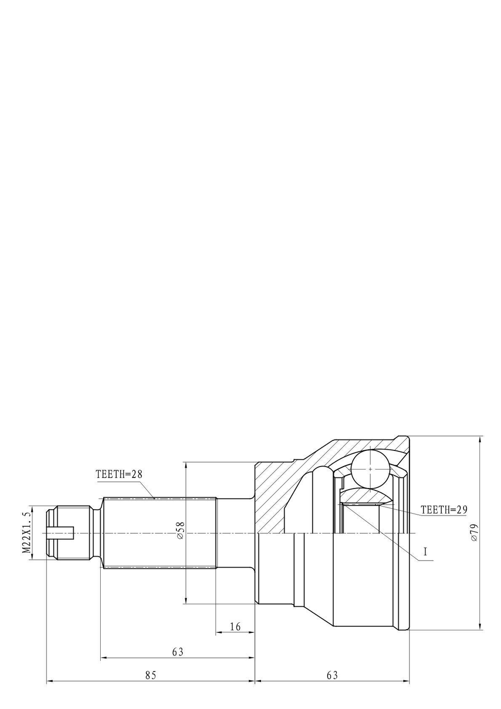 ШРУС наружный SUZUKI SX4 1.5-1.6 06 , FIAT SEDICI 1.6-1.9D 06 GANZ GIK04072