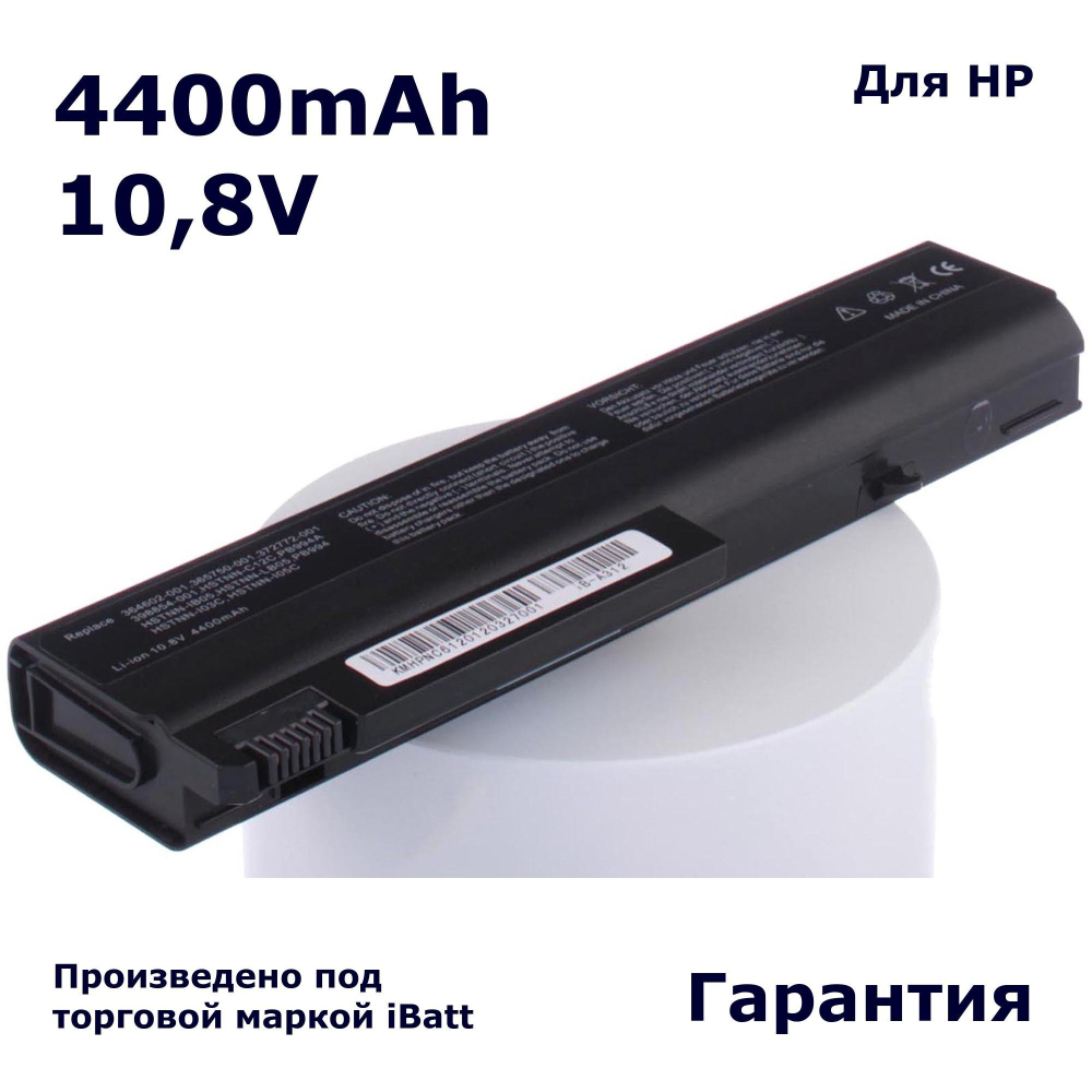 Аккумулятор iBatt 4400mAh, для HP- nx6110 6910p nx6310 6710b 6510b nc6320 nc6220 6715s nc6400 nc6120 nx6125 6715b 6710s nx6325 nx6200 nx5100 nc6100 nx6120 6515b nc6210 nx6300 nc6200 nx6320