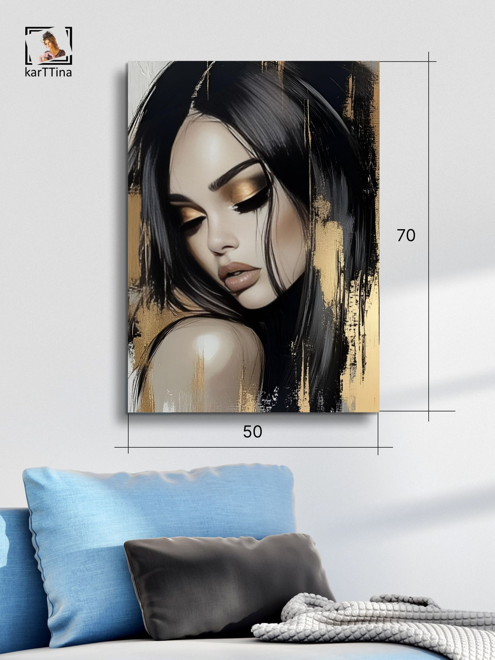 Картина Золотая маска интерьерная 50x70см 1шт.