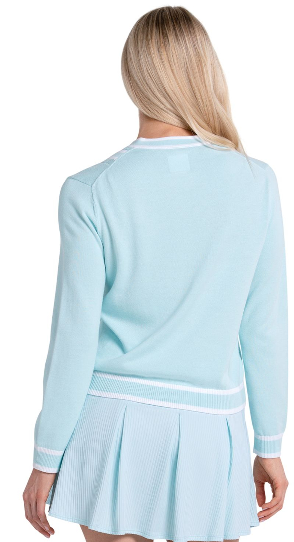 Женская теннисная куртка Lucky in Love Victory V-Neck Sweater - wave