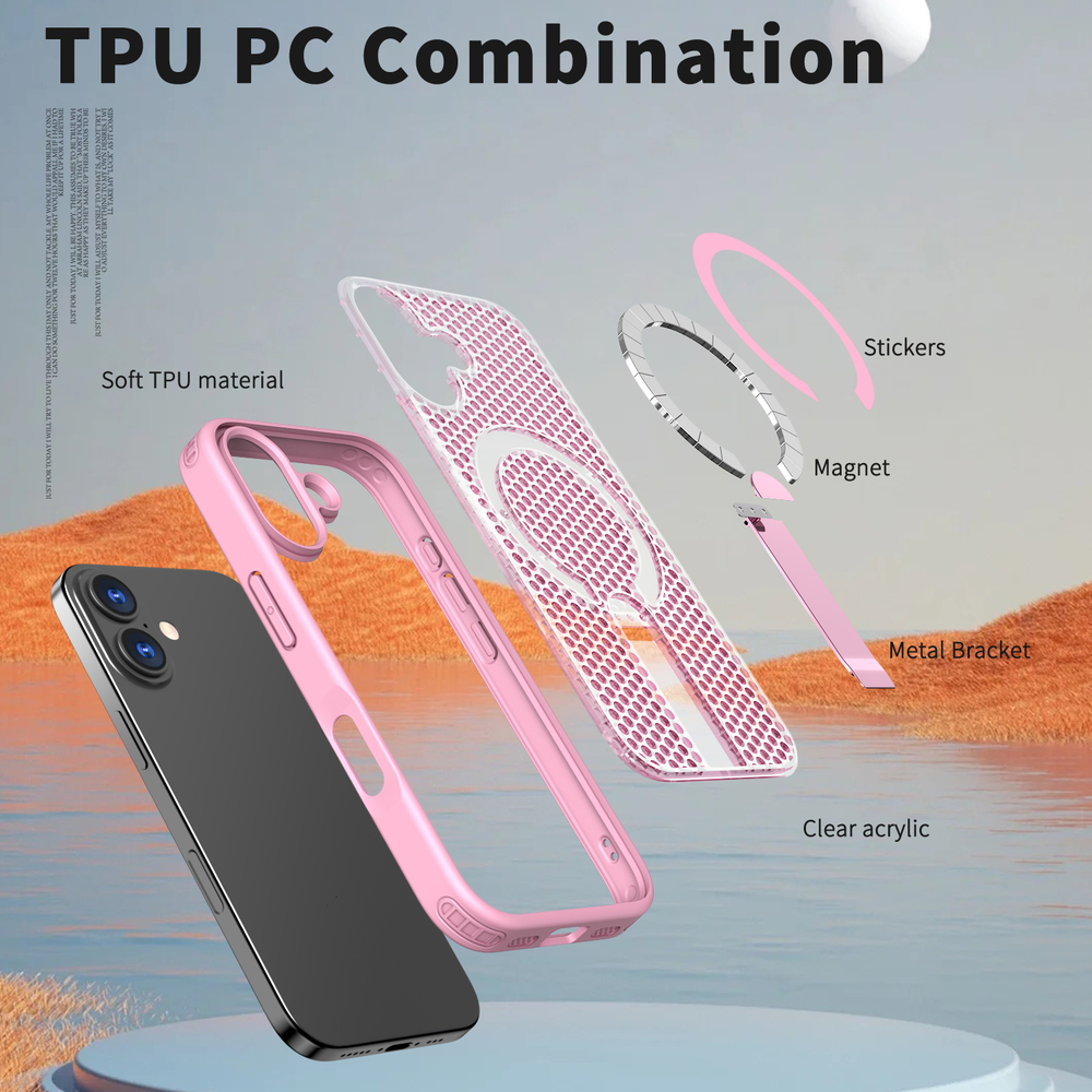 Прозрачный чехол Mesh Pro Magnetic Case для iPhone 17