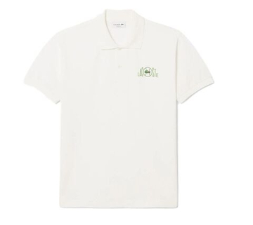 Теннисное поло Lacoste Classic Fit Graphic Branding - flour