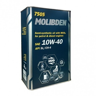 MANNOL 7505 Molibden Benzin 10W-40 SL/CF Масло моторное, 4л