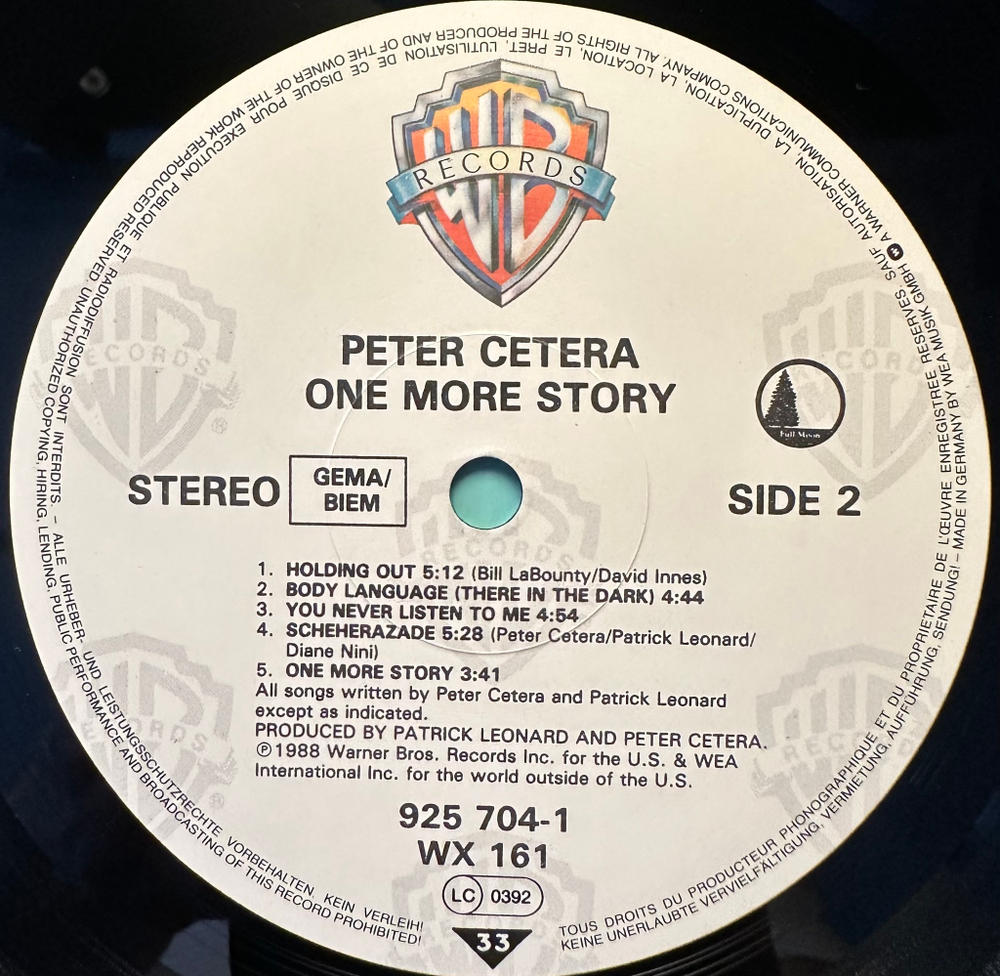 Peter Cetera - One More Story (Германия 1988г.)