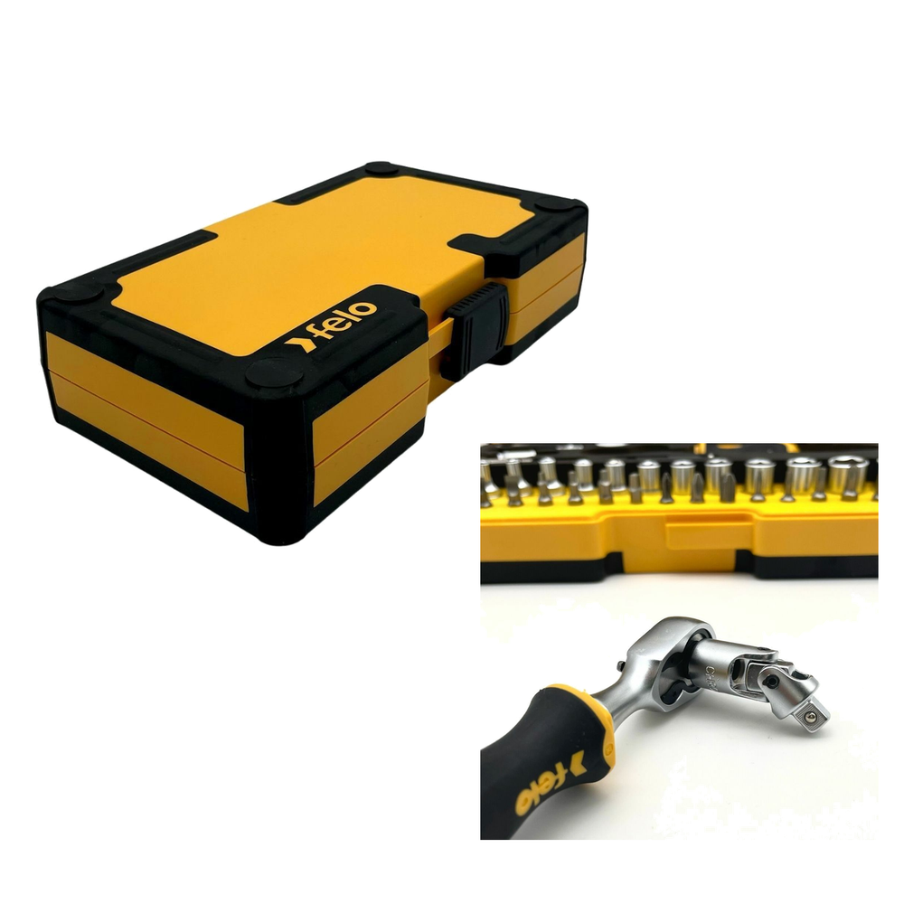 Новинка! Набор 36 шт. Биты Felo ERGONIC SL/ND/PH/Tx/SQ/BH/MS с трещоткой и рукояткой, в кейсе 5783656