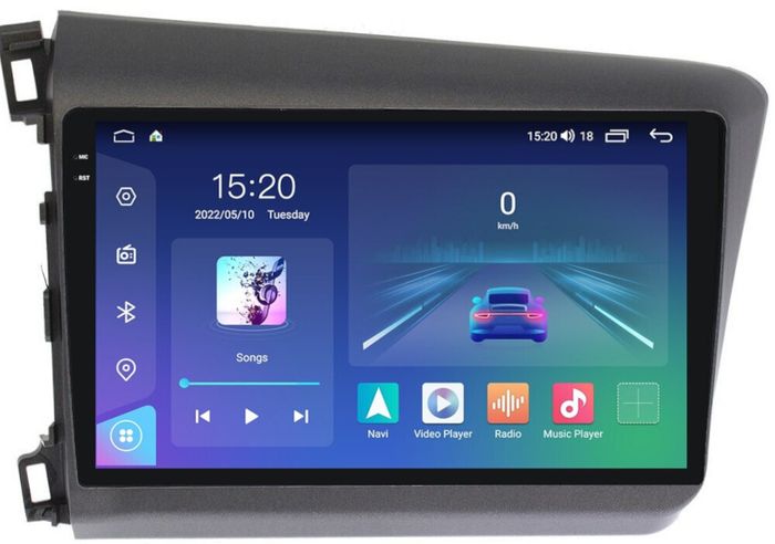 Магнитола для Honda Civic 9 седан 2012 левый руль - Parafar PF132RN2K на Android 13, Быстрая, QLED+2K, CarPlay, 4G SIM-слот