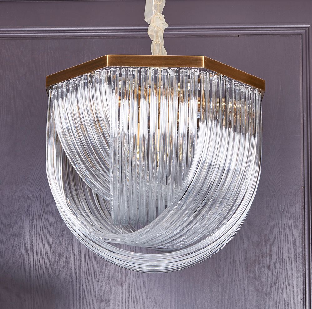 Люстра Murano L9 brass/clear