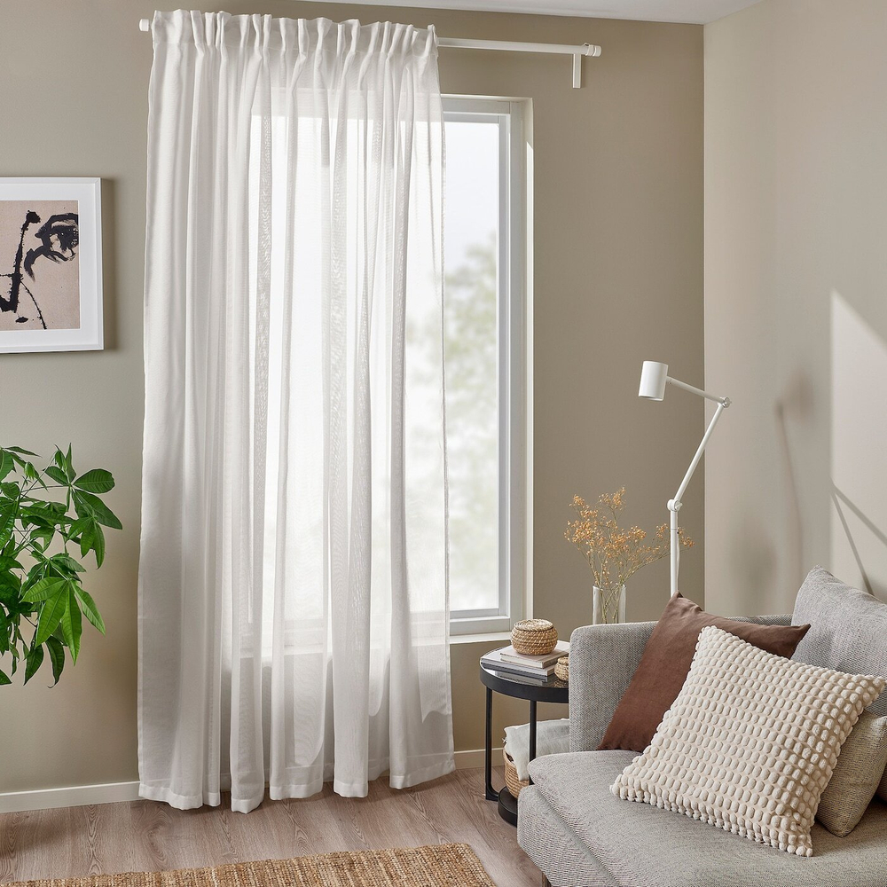 IKEA ÄNGSFRYLE  (ИКЕА ÄНГСФРЙЛЕ)  -  Штора, 1 шт, на ленте/белая, 300x300 см