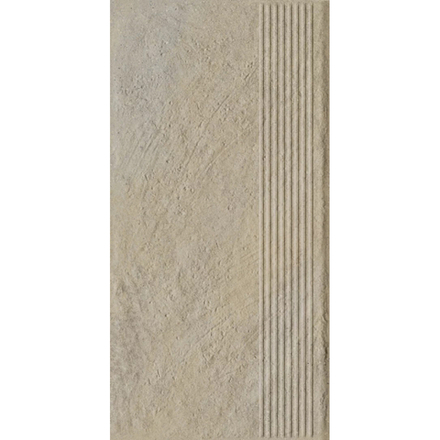 Paradyz Eremite Crema - Ступень простая структурная с насечками 300x600