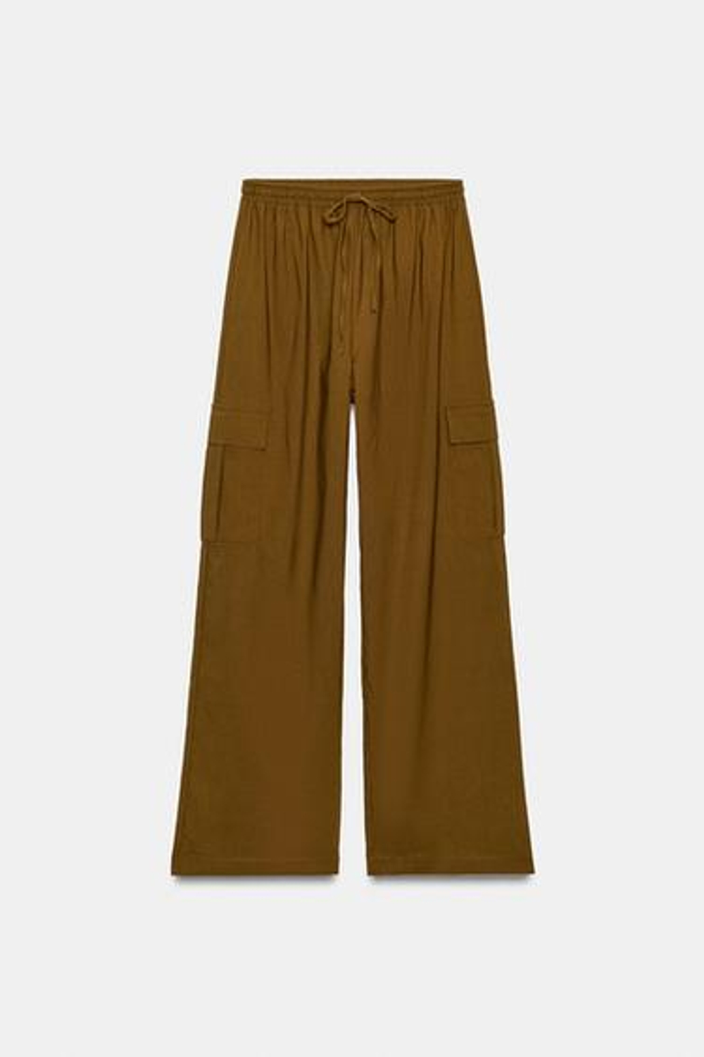 ZARA ПРЯМЫЕ БРЮКИ КАРГО, ХАКИ