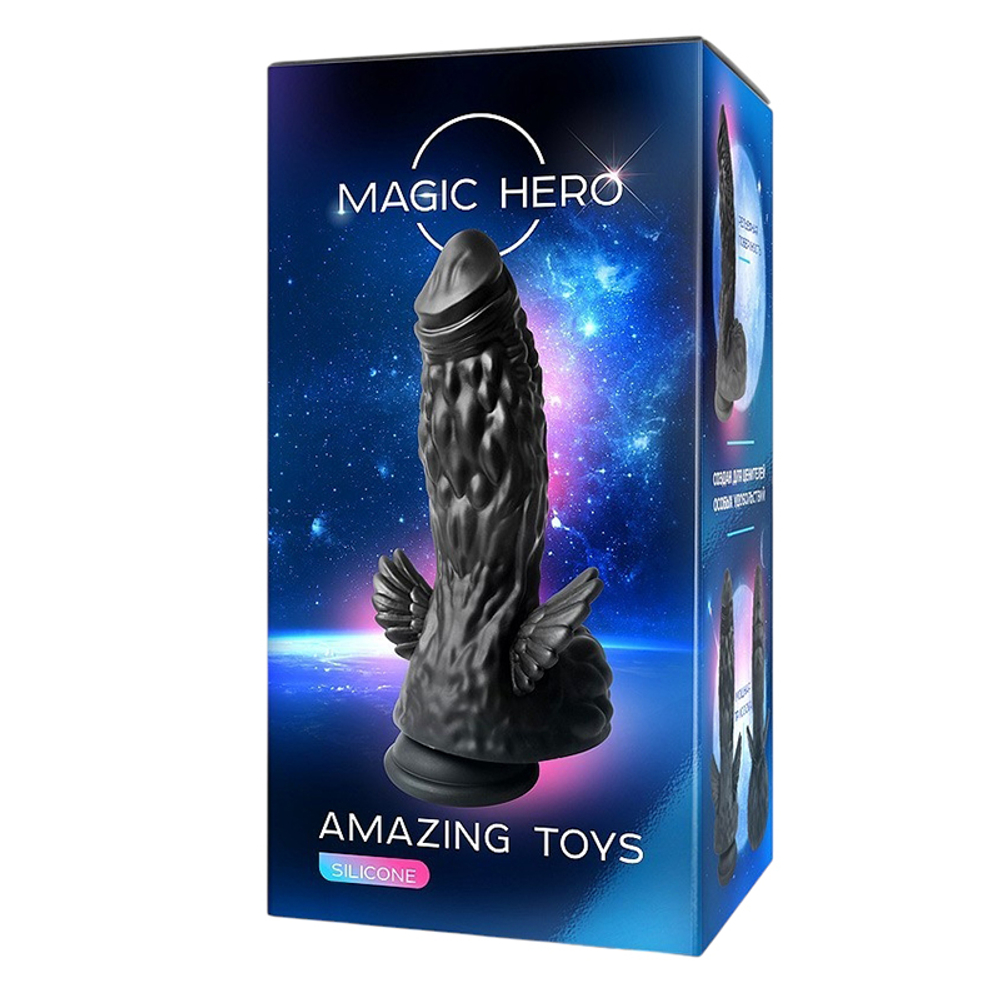 Фантазийный фаллоимитатор 22см с крылышками и большой мошонкой Bior Toys Magic Hero Amazing Toys MH-13028