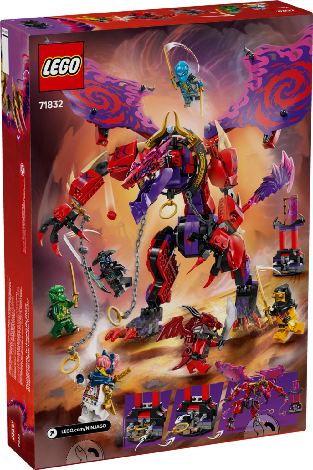 Конструктор Лего Ниндзяго Громовой дракон хаоса 71832 | LEGO Ninjago Thunderfang Dragon of Chaos | 668 деталей 8+