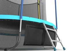 EVO JUMP Internal 12ft (Wave). Батут с внутренней сеткой и лестницей, диаметр 12ft (морская волна) + нижняя сеть