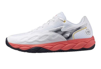 Мужские кроссовки теннисные Mizuno Wave Enforce Court AC - white/baritone blue/calypso core
