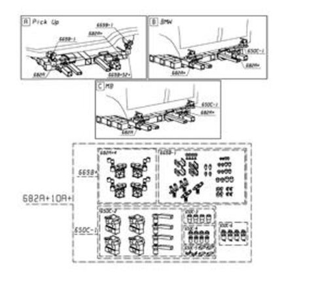 Набор Starblocks для установки пикапов, Mercedes и BMW с четырьмя зажимами, Autorobot (Финляндия)