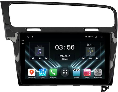 Магнитола для Volkswagen Golf 7 2012-2020 (рамка черный глянец) - FarCar S280 монитор 10.36" IPS на Android 13, CarPlay