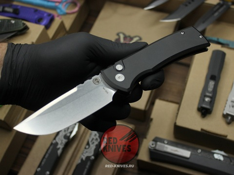 Нож Pro-Tech / Chaves Knives Redencion 229 Auto Standard Black - рук анод алюминий + шайбы