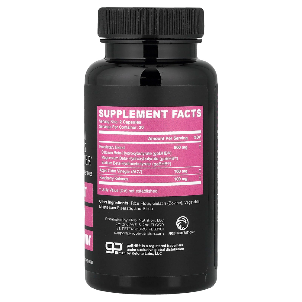 Nobi Nutrition, жиросжигатель премиального качества с малиновыми кетонами для женщин, 60 капсул