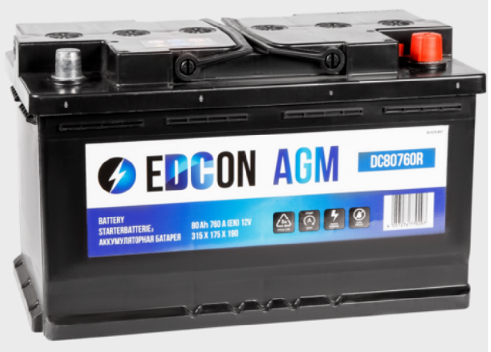 EDCON AGM 6CT- 80 ( DC80760R ) аккумулятор EDCON AGM 6CT- 80 ( DC80760R ) аккумулятор