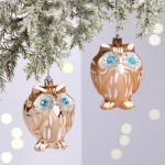 Елочные игрушки «Brilliant Owl» 8 см (набор 2 шт), Золото