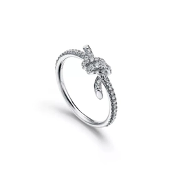 Кольцо из белого золота 18k  с бриллиантами, Tiffany 💠 Knot -  Единственное в наличии