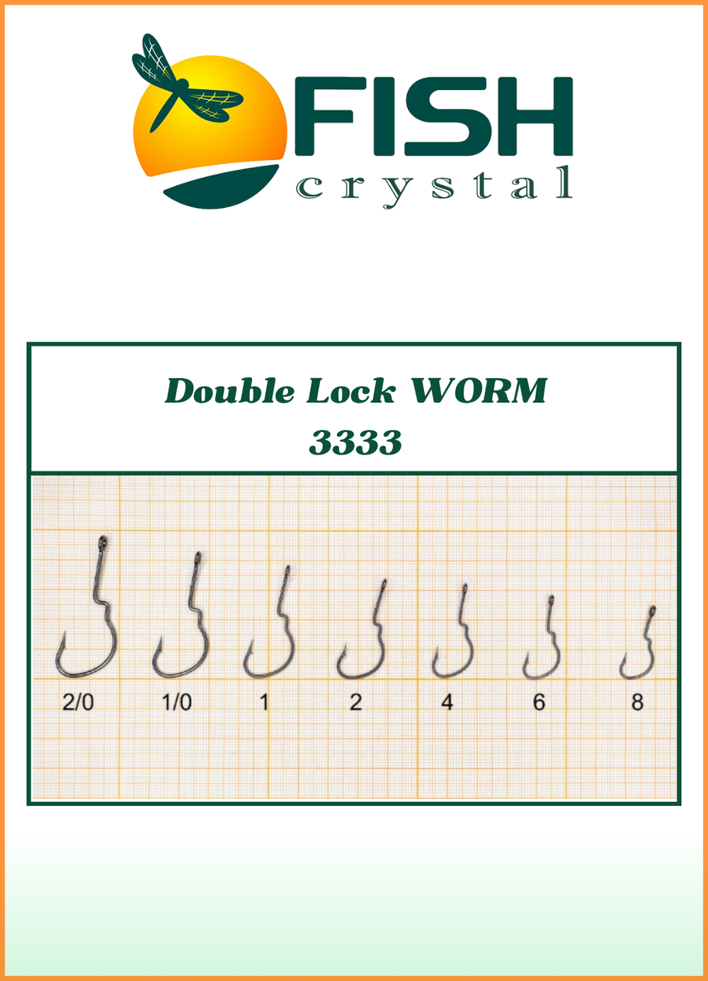Крючок рыболовный Fish Crystal (офсет) DOUBLE LOCK WORM 3333 (5 упаковок)
