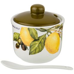 САХАРНИЦА С ЛОЖКОЙ AGNESS "ЛЕМОН ТРИ" 10*9,5 СМ 300 МЛ (КОР=36ШТ.)