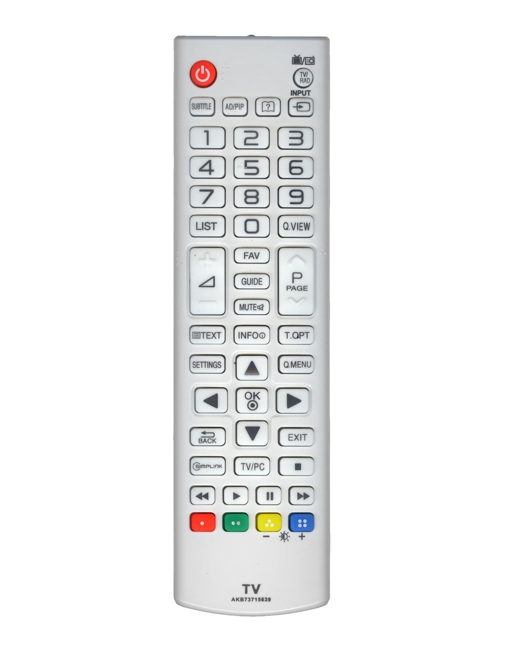 Пульт для телевизора LG AKB73715639 белый