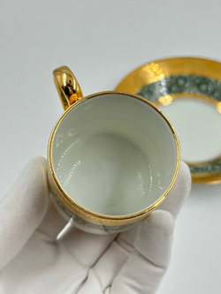 Кофейная пара зелёная Legle, Limoges
