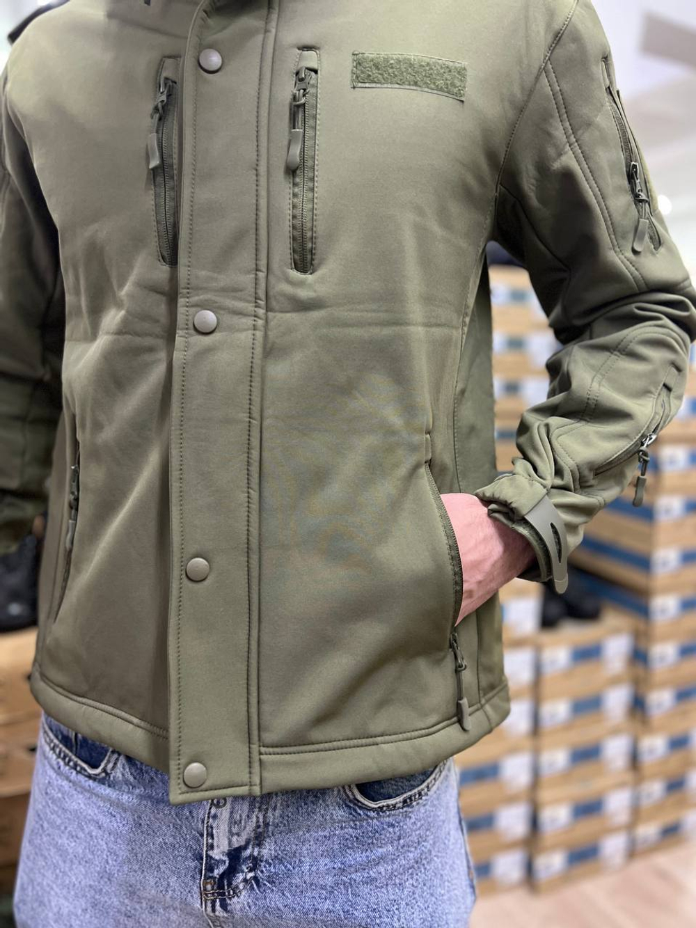Куртка тактическая softshell олива