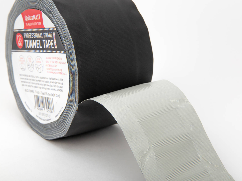 SlipWay Cable Cover tape - Матовая Клейкая лента 150мм/25м - Черный Гаффа тейп Туннельный  Gaffer Tape@ultraMATT TUNNEL