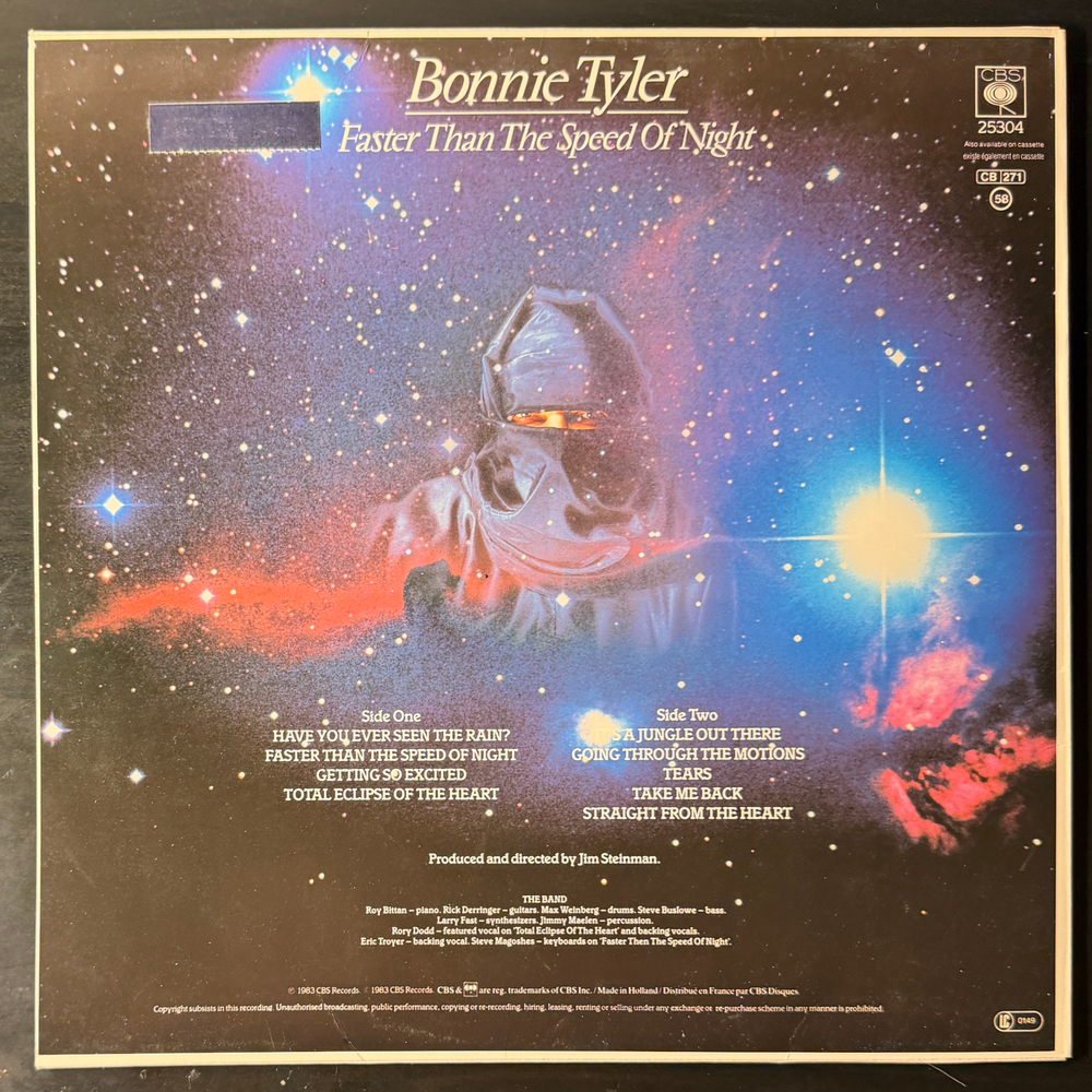 Bonnie Tyler ‎– Faster Than The Speed Of Night (Англия 1983г.)