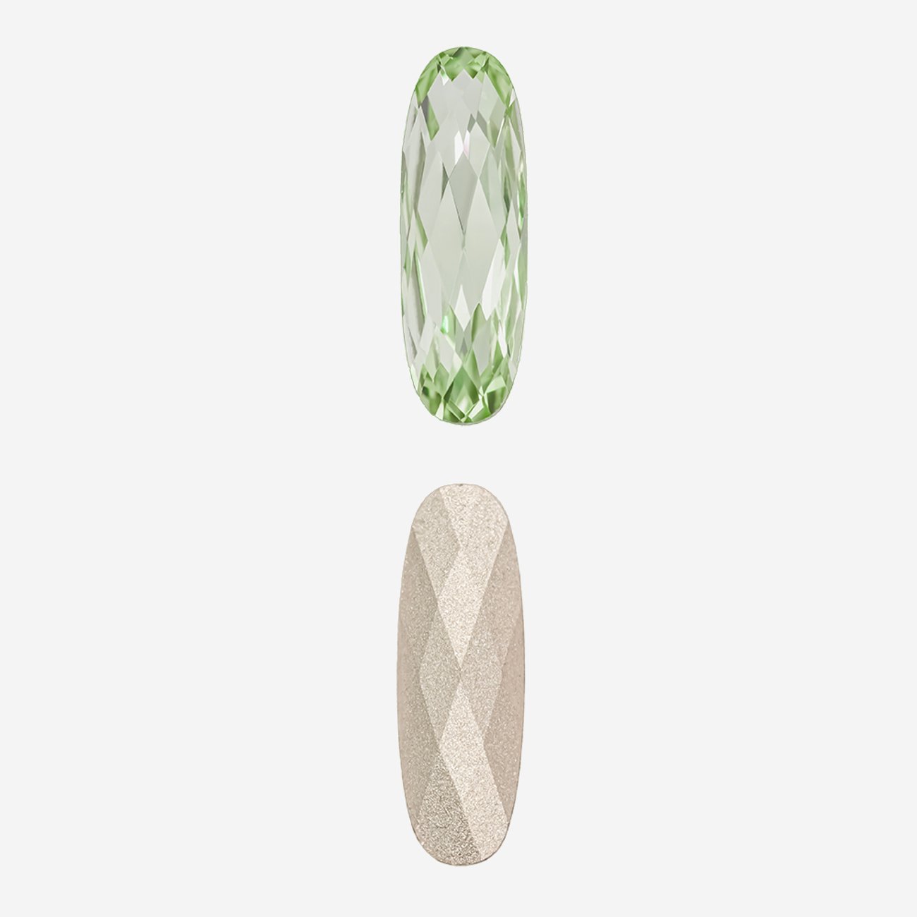 Кристалл Длинный Овал (Long Classical Oval), оттенок "Хризолит"/"Chrysolite", 21*7мм