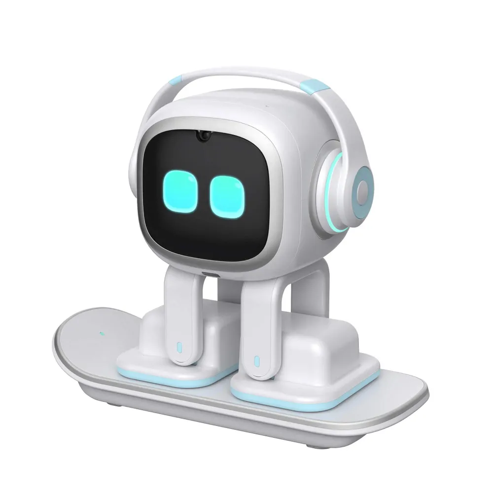 Робот EMO AI Desktop Pet на скейтборде (белый)