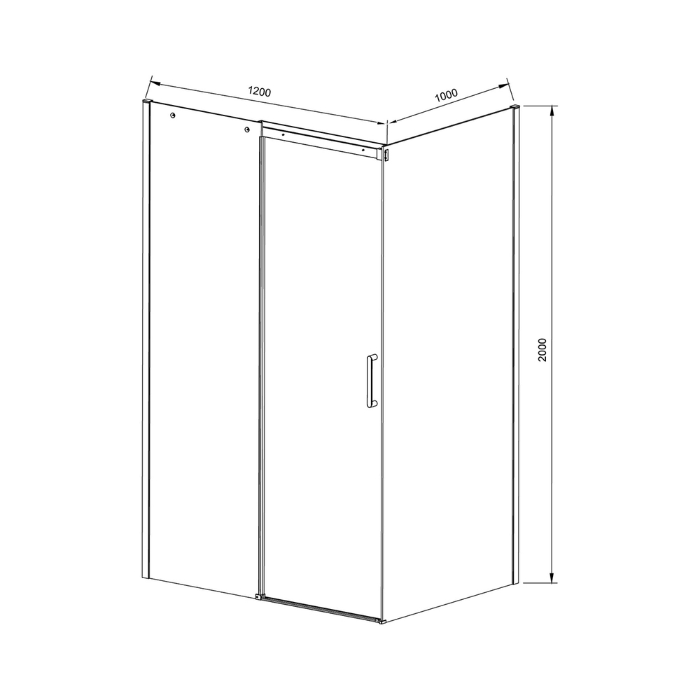 Душевой уголок Дайс (Dice) VSR-4D1012CL, 1200*1000, хром, стекло прозрачное,