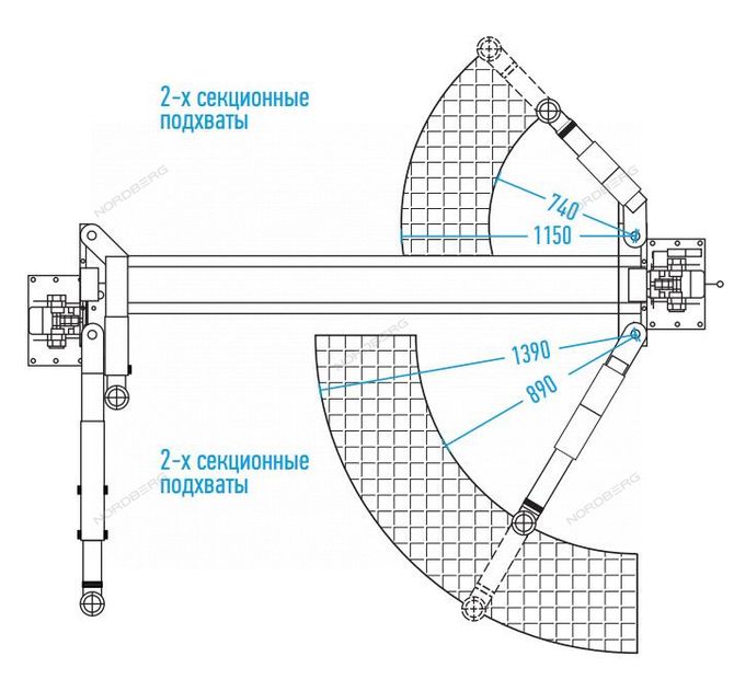 NORDBERG (N4121A-4T_380) Подъемник 2-стоечный 4 т, асимметричный, 380 В